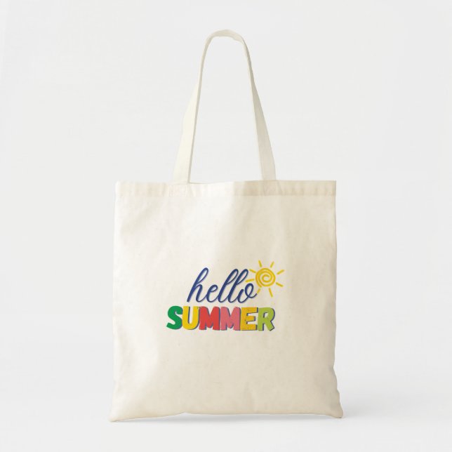 "hello summer" tote bag (Front)