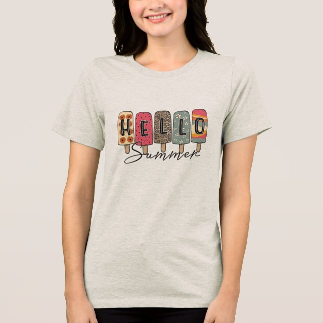 Hello Summer Tri-Blend Shirt (Front)