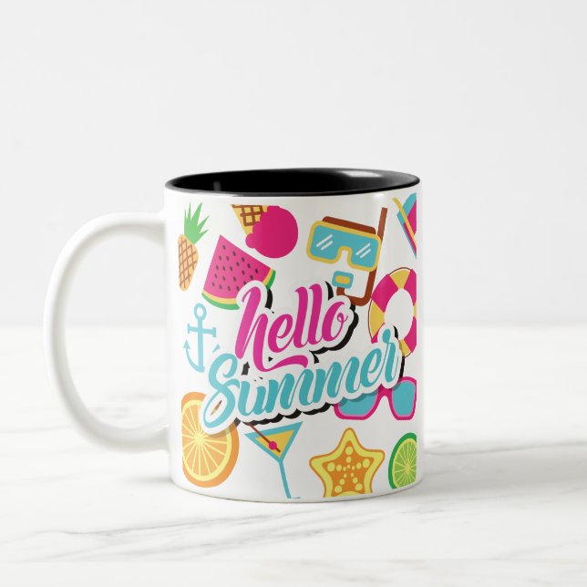 Hello Summer Two-Tone Coffee Mug (Left)
