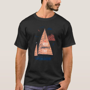 Hello Summer Vacation Cute Boat Time Sun Beach Men T-Shirt