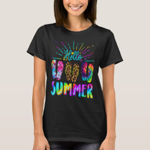 Hello Summer Vacation Flip Flops Beach Life Girls T-Shirt