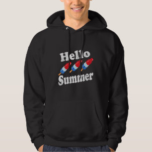 Hello Summer Vacation Ice Cream Graduation Student Hoodie