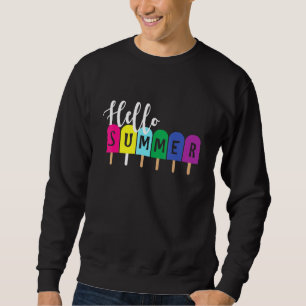 Hello Summer Vacation Ice Cream Popsicle Family Ma Sweatshirt