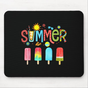 Hello Summer Vacation Ice Cream Popsicle Ice Lolly Mouse Pad