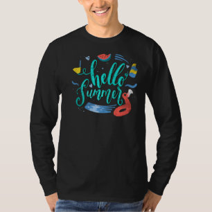 Hello Summer Vacation Ice Cream Popsicle Ice Lolly T-Shirt