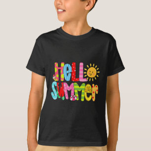Hello Summer Vacation Ice Cream Popsicle Watermelo T-Shirt