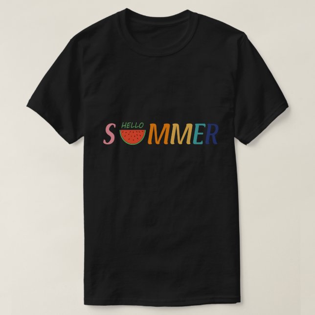 Hello Summer Vacation Watermelon Gift  T-Shirt (Design Front)