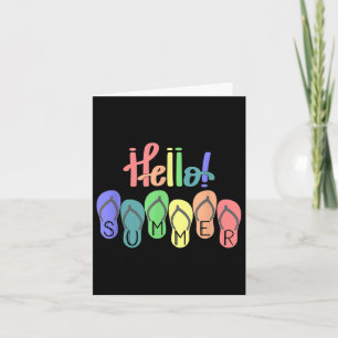 Hello Summer Vibes Beach Summertime Colourful Flip Card