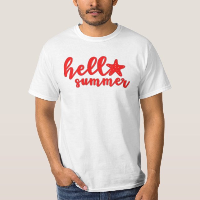 Hello Summer Vibes - Fun & Vibrant Seasonal Graphi T-Shirt (Front)