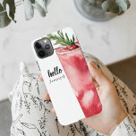 Hello Summer Watercolor Red Cherry Cocktail iPhone 11Pro Max Case<br><div class="desc">Simple Black & Pink LOVE |Let ours Value Everyone</div>
