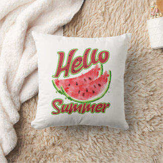 Hello Summer | Watercolor Watermelon Design Cushion