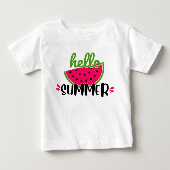 Hello Summer Watermelon  Baby T-Shirt (Front)