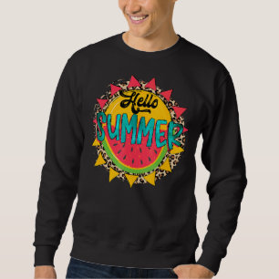 Hello Summer Watermelon Cute Summer Vacation Sweatshirt