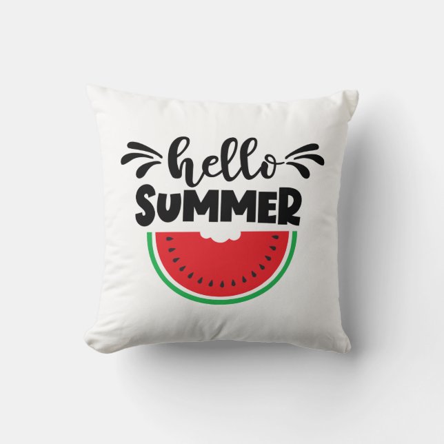Hello Summer Watermelon Patio Outdoor Cushion (Front)