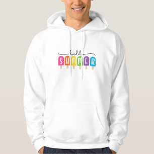 Hello Summer with Colourful Text  Hoodie