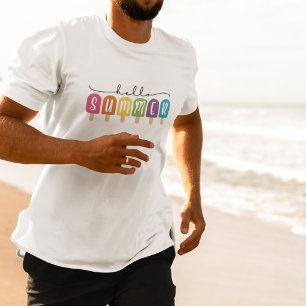 Hello Summer with Colourful Text  T-Shirt