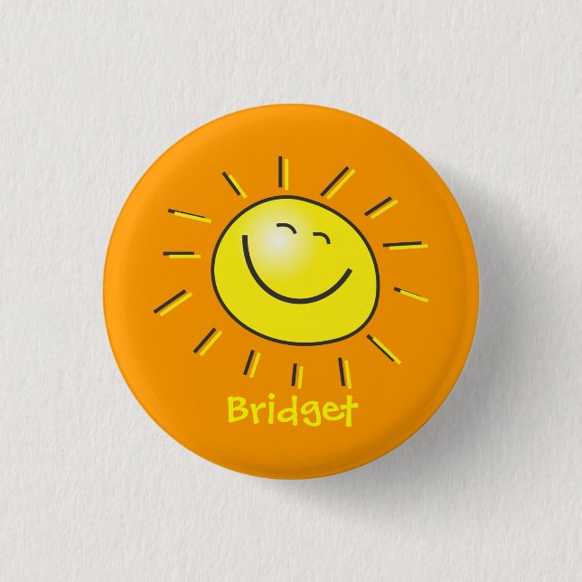 Hello sun 3 cm round badge (Front)