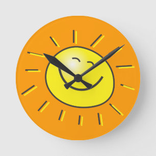 Hello Sun Round Clock