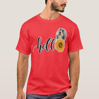 Hello Sunflower Bearded Collie  T-Shirt