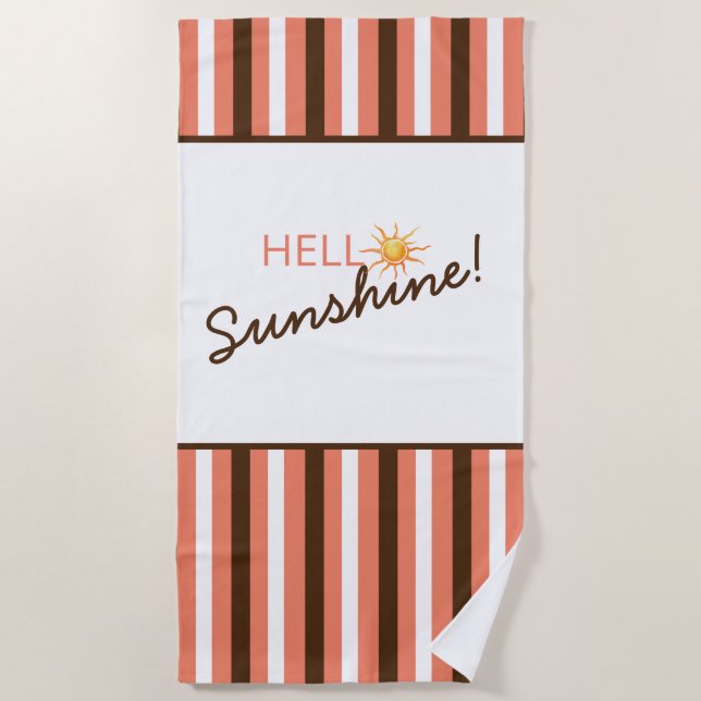Hello Sunshine Beach Towel (Front)
