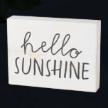 Hello Sunshine Black and White Wooden Box Sign<br><div class="desc">This contemporary "hello sunshine" wooden wall art features bold, stylised back text on a white, wooden box. Perfect for modern farmhouse decor, this sweet sign is great for the entryway wall or tabletop to greet your guests! Or, hang it in a children's room or hallway to greet your kids and...</div>