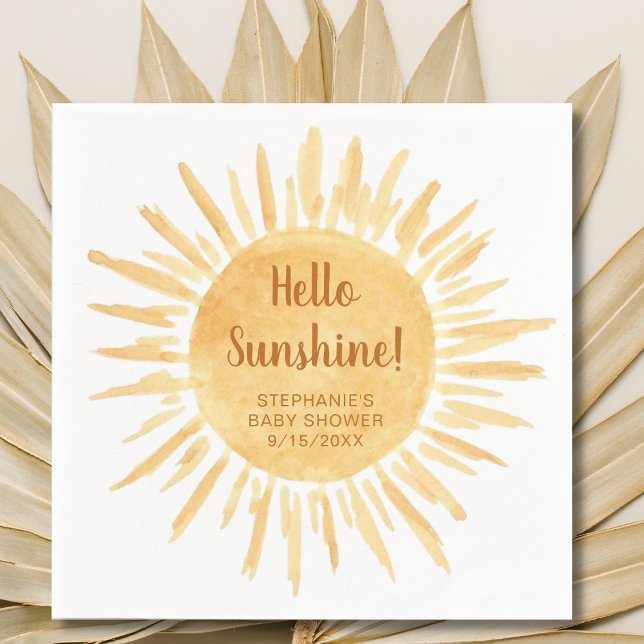 Hello Sunshine Boho Baby Shower Napkin (Creator Uploaded)