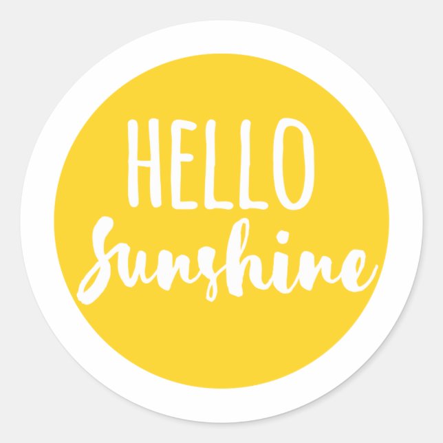 Hello Sunshine Classic Round Sticker (Front)