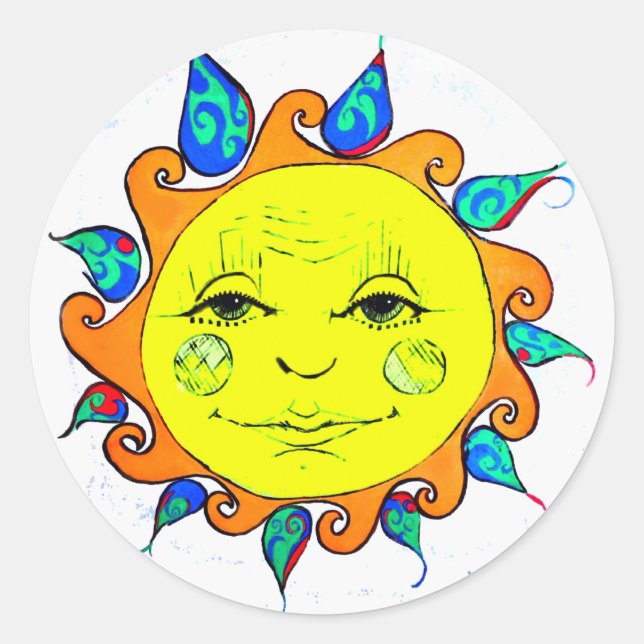 Hello Sunshine Classic Round Sticker (Front)