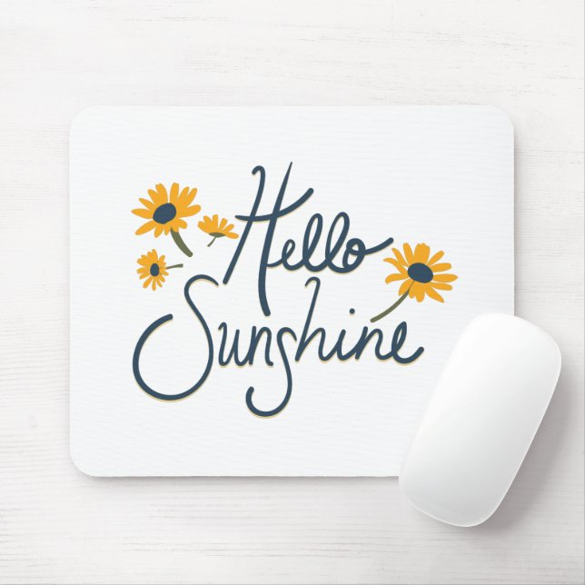 Hello Sunshine Classic Yellow Daisy Flowers Mouse Pad (With Mouse)