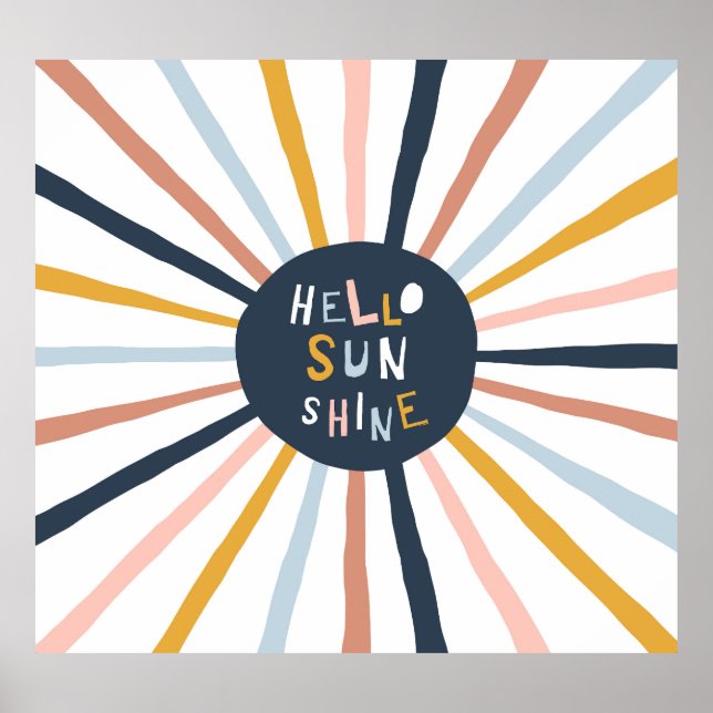 Hello Sunshine: Colourful Childish Typography Poster (Front)