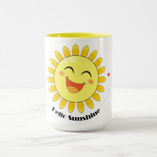 Hello Sunshine Cute Sun Doodle Positive Vibe Art Mug