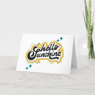 Hello Sunshine! Cute Yellow Quote Thank You Card