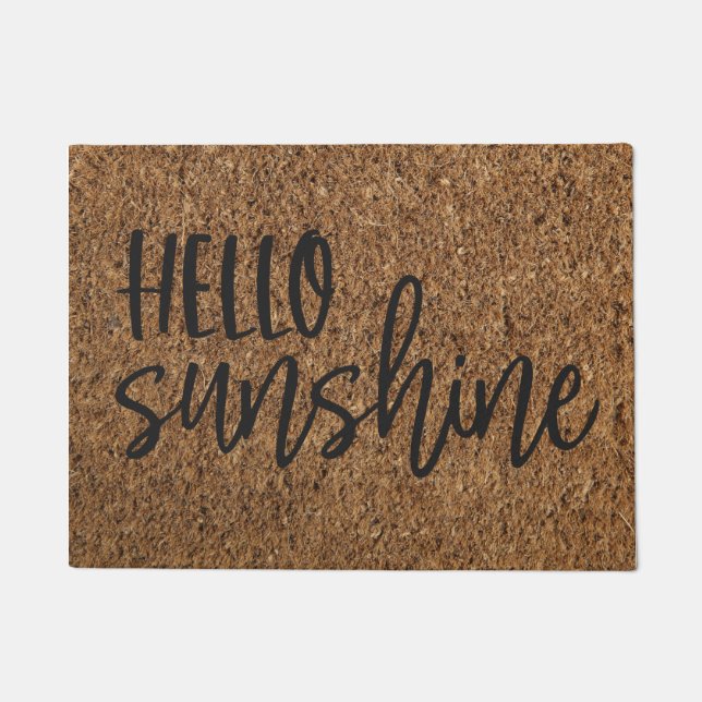 Hello Sunshine Faux Coir Summer Welcome Doormat (Front)