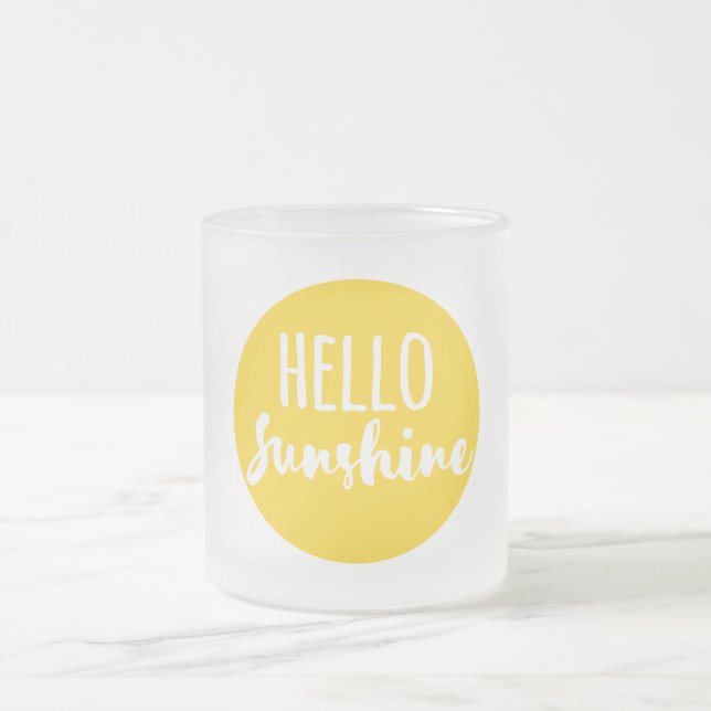 Hello Sunshine Frosted Glass Coffee Mug (Center)