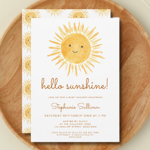 Hello Sunshine Gender-Neutral Baby Shower Invitation