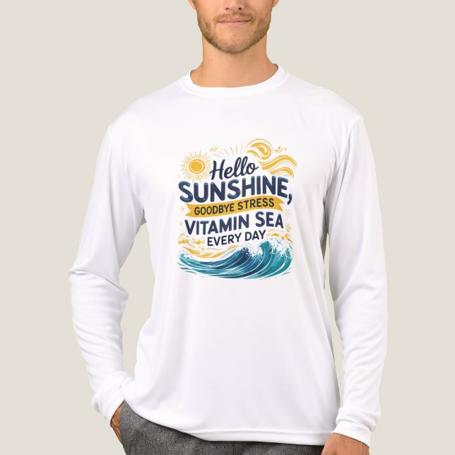 Hello Sunshine, Goodbye Stress – Ocean Motion Edit Tri-Blend Shirt (Front)