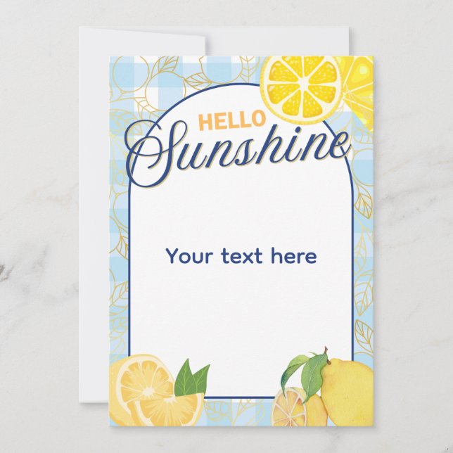 Hello Sunshine  Invitation (Front)