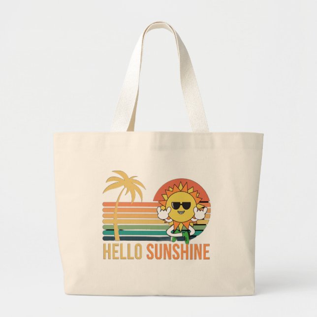 Hello Sunshine Large Tote Bag (Front)