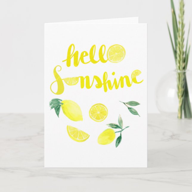 Hello Sunshine Lemons Greeting Card (Front)