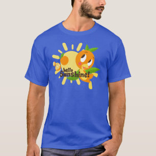 Hello Sunshine Orange Bird green background T-Shirt