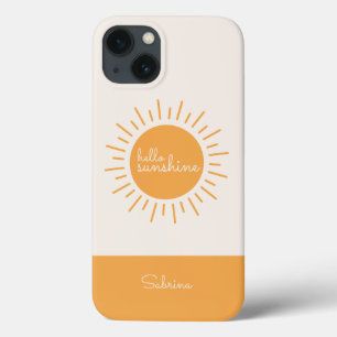 Hello Sunshine Personalised Yellow Boho iPhone 13 Case