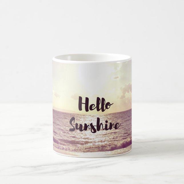"Hello Sunshine" Photo Quote Coffee Mug (Center)