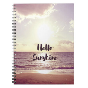 "Hello Sunshine" Photo Quote Spiral Notebook