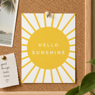 Hello Sunshine Postcard Sunburst Positive Note