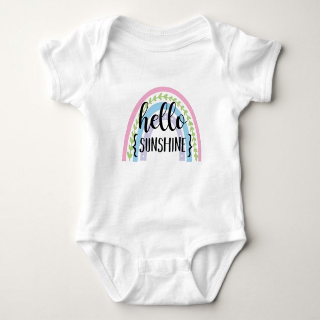 Hello Sunshine rainbow bodysuit (Front)