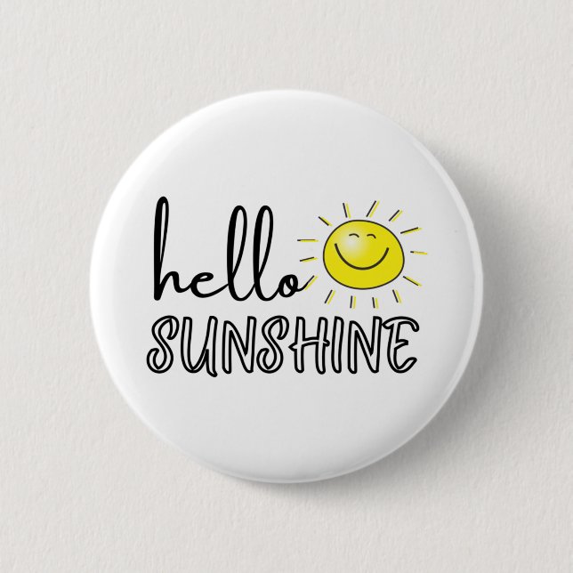 Hello Sunshine Spring Summer 6 Cm Round Badge (Front)