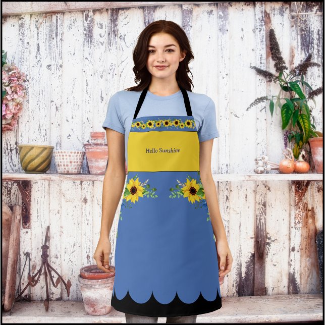 Hello Sunshine Sunflower Floral Apron (Hello Sunshine Sunflower Floral Apron)