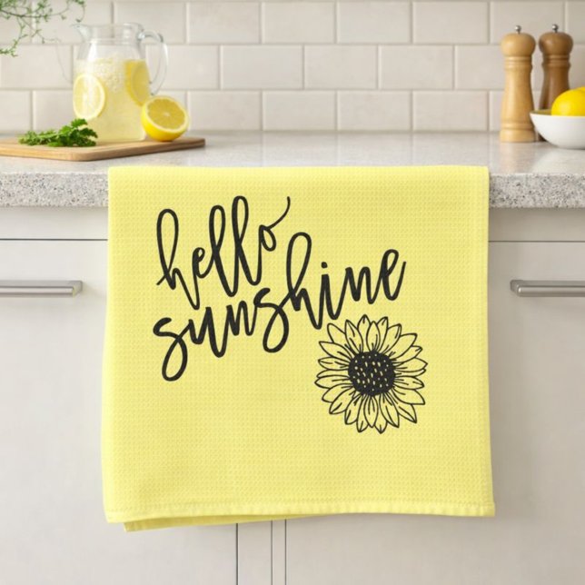 Hello Sunshine Sunflower Tea Towel (Creator Uploaded)
