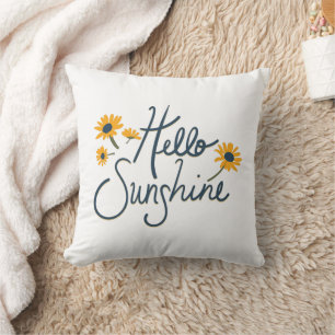 Hello Sunshine Sweet Daisy Flowers Cushion
