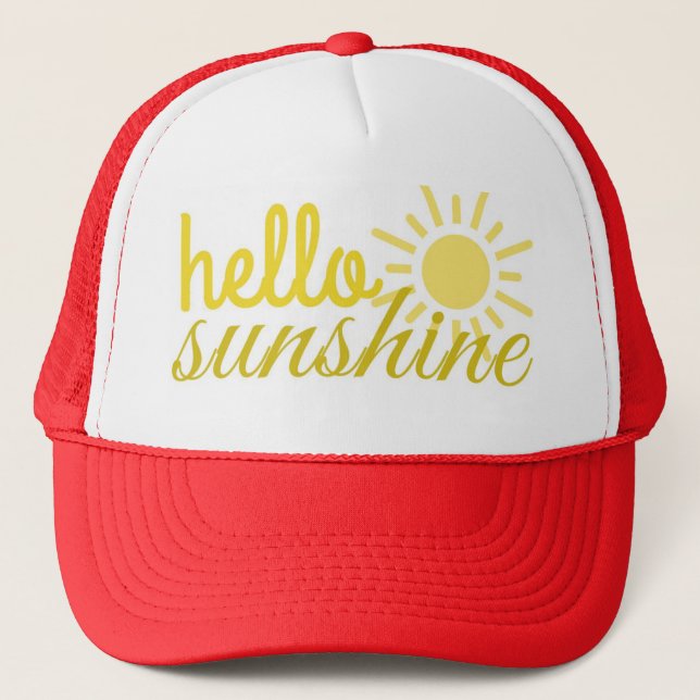 Hello Sunshine Women's Trucker Summer Hat (Front)
